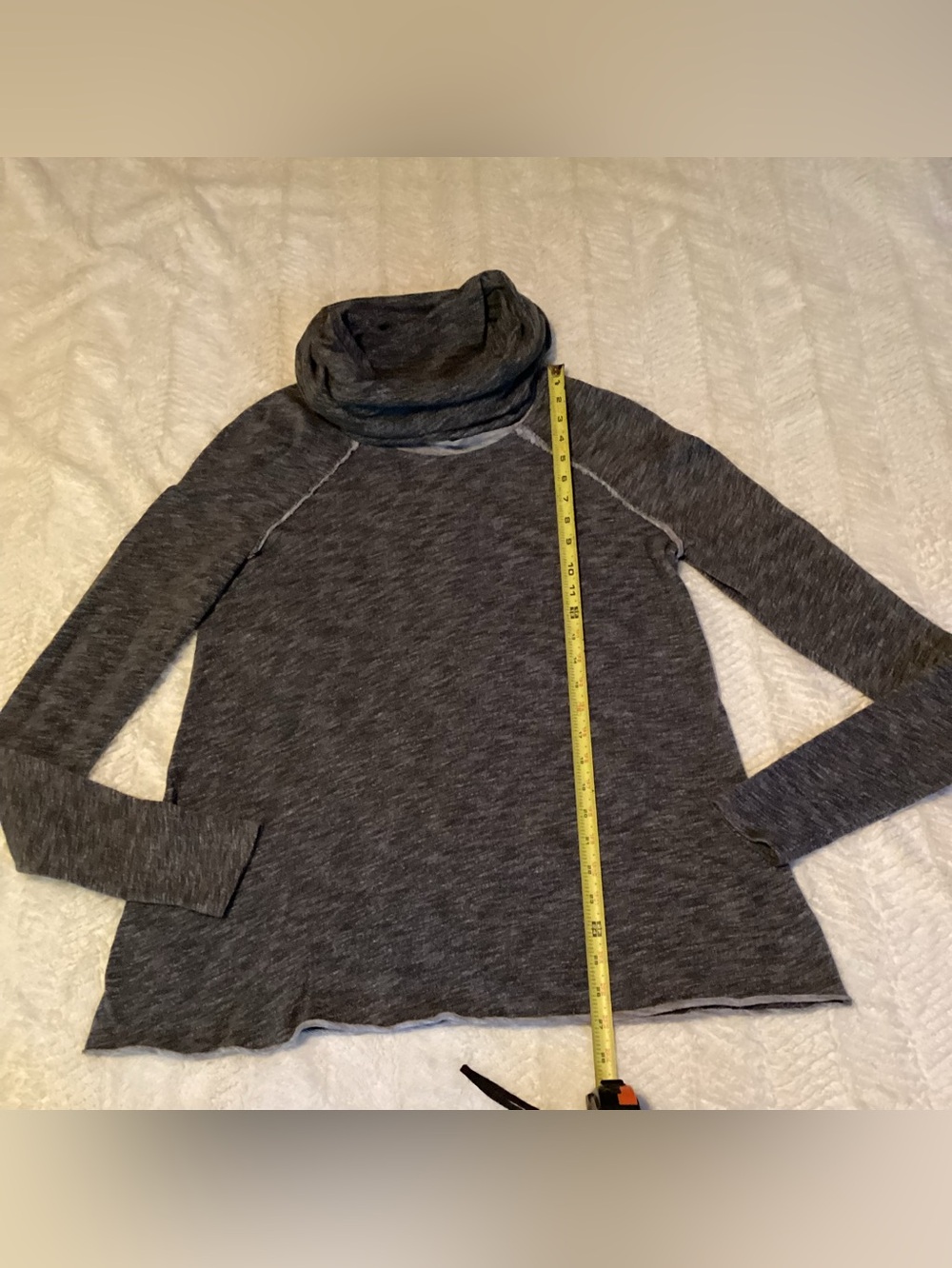 Free People Beach Cocoon Cowl Neck  Top Sweatshirt Heathered Gray Two Body M / L
